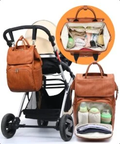 JeRie Luiertas Rugzak – Verschoonmatje – Verzorgingstas – Luiertassen – Met Kinderwagen Haken - Bruin -Babyproducten Promotie Winkel 1000x1200 9