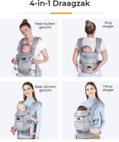 Deryan Meinkind Draagzak - Buikdrager 4-in-1 Antraciet/Grijs -Babyproducten Promotie Winkel 1011x1200 4