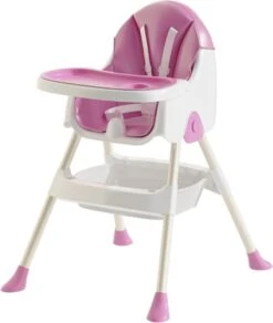K IKIDO Kinderstoel 3 In 1 - Inklapbare Eetstoel - Met Opbergmand - Afneembare Plaat - Verstelbaar Baby Stoel - Combinatie Kinderstoel - Baby Eetstoel - Baby Kinderstoel - 5-punts Gordel - MAX40kg