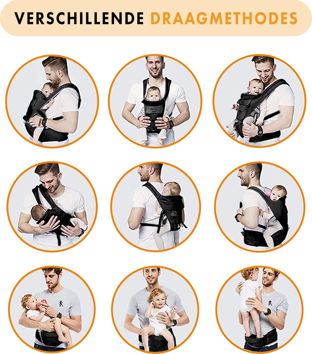 Deryan Pack Luxe Ergonomische draagzak - Babydrager + Opbergvakjes - Zwart Deryan Pack Luxe Ergonomische Draagzak - Babydrager + Opbergvakjes - Zwart -Babyproducten Promotie Winkel 1057x1200 5