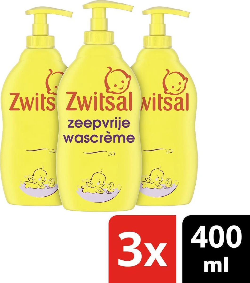 Zwitsal Baby Zeepvrije Wascrème - 3 x 400 ml - Voordeelverpakking Zwitsal Baby Zeepvrije Wascrème - 3 X 400 Ml - Voordeelverpakking -Babyproducten Promotie Winkel