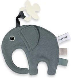 Speendoek Funnies- Olifant Ollie- Grey/blue