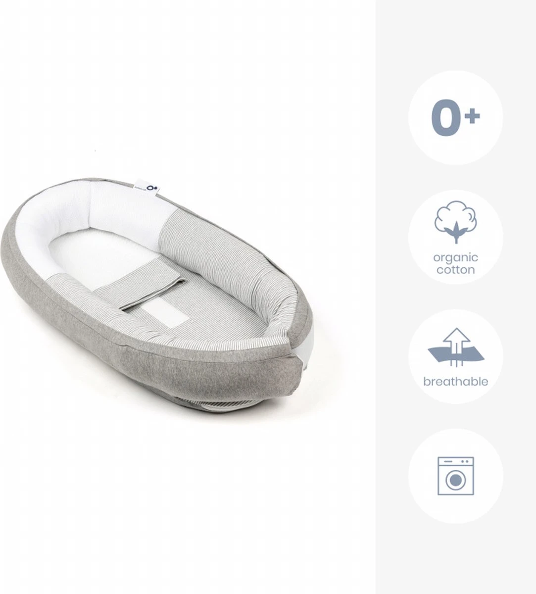 Doomoo Cocoon - Babynestje - Biologisch Katoen en 74 x 46 cm - Classic Grey Doomoo Cocoon - Babynestje - Biologisch Katoen En 74 X 46 Cm - Classic Grey -Babyproducten Promotie Winkel 1083x1200 5