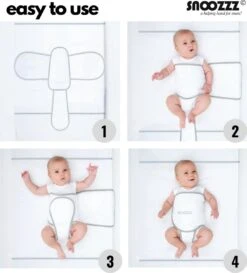 Snoozzz Slaapwikkel Regular - Baby Slaaphulp - Voorkomt Voorkeurshouding - Geschikt Voor Wieg En Ledikant - 0+ Maanden - Wit/Grijs - 180 X 50 Cm -Babyproducten Promotie Winkel 1087x1200 1