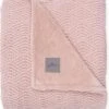 Jollein Baby Deken Ledikant 100x150cm River Knit - Pale Pink/Coral Fleece