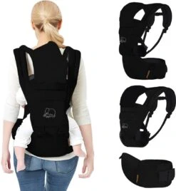 Deryan Pack Luxe Ergonomische Draagzak - Babydrager + Opbergvakjes - Zwart 2 Deryan Pack Luxe Ergonomische Draagzak - Babydrager + Opbergvakjes - Zwart -Babyproducten Promotie Winkel 1105x1200 4