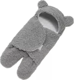 BonBini´s Teddy Bear Wikkeldeken Newborn - Zachte Donkergrijze Teddy Beer Inbakerdoek Newborn Baby - 0-3 Maanden - Donkergrijs 58cm -Babyproducten Promotie Winkel 1111x1200 1
