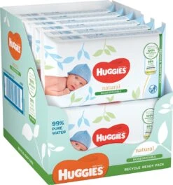 Huggies Billendoekjes - 100% Plasticvrij - Biologisch Afbreekbaar - 12 X 48 Stuks - 576 Doekjes -Babyproducten Promotie Winkel 1122x1200