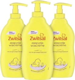 Zwitsal Baby Zeepvrije Wascrème - 3 X 400 Ml - Voordeelverpakking