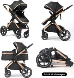 Merkloos BrightWise Luxe Kinderwagen 3 In 1 Van Voldoet Aan Alle Europese Veiligheidscertificaten - Wandelwagen - Kinderwagen 3-in-1 Incl Autostoel - Kinderwagen Maxi Cosi – Buggy 3 In 1 - Newborn - Zwart -Babyproducten Promotie Winkel 1126x1200 12