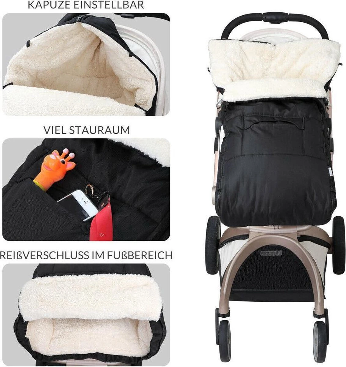 Monzana Kinderwagen Voetenzak Zwart | Teddy | Maxi-Cosi Monzana Kinderwagen Voetenzak Zwart | Teddy | Maxi-Cosi -Babyproducten Promotie Winkel 1133x1200 11