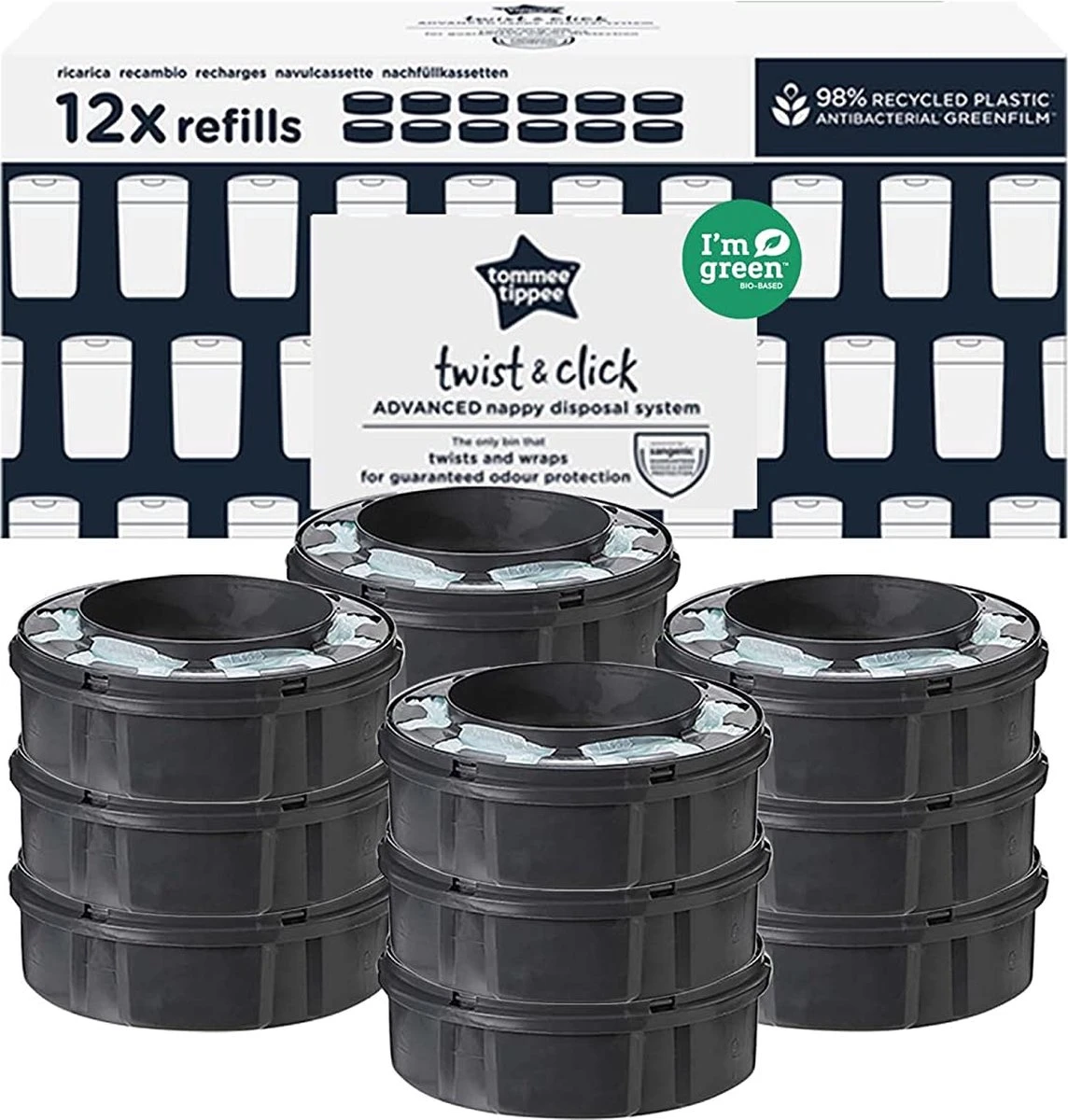 Tommee Tippee Twist & Click Milieuvriendelijke Luieremmer Navulling - duurzaam geproduceerde Greenfilm - 12 stuks Tommee Tippee Twist & Click Milieuvriendelijke Luieremmer Navulling - Duurzaam Geproduceerde Greenfilm - 12 Stuks -Babyproducten Promotie Winkel 1144x1200 3