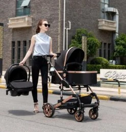 Luxe Kinderwagen 3 In 1 - Wandelwagen - Kinderwagen 3-in-1 Incl Autostoel - Kinderwagen Maxi Cosi – Buggy 3 In 1 - Newborn - Zwart -Babyproducten Promotie Winkel 1148x1200 5