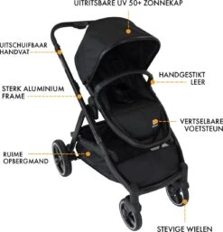 Deryan Evy Kinderwagen - Duo Kinderwagen - Uitbreidbaar - Inclusief Reiswieg - Zwart 10 Deryan Evy Kinderwagen - Duo Kinderwagen - Uitbreidbaar - Inclusief Reiswieg - Zwart -Babyproducten Promotie Winkel 1152x1200 4