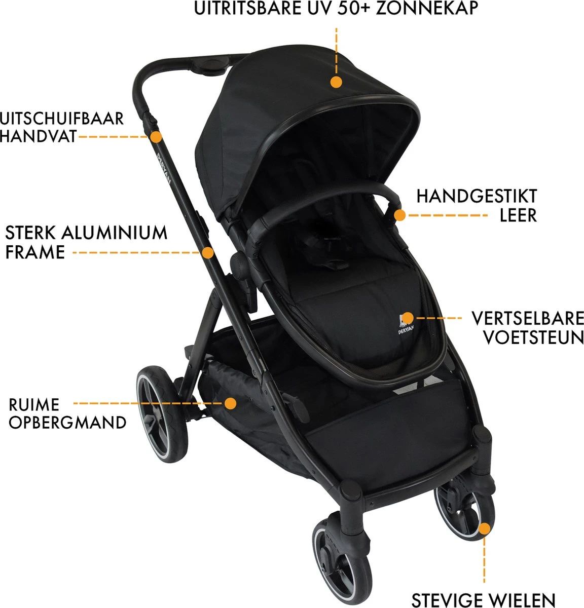 Deryan Evy Kinderwagen - Duo Kinderwagen - Uitbreidbaar - Inclusief reiswieg - Zwart Deryan Evy Kinderwagen - Duo Kinderwagen - Uitbreidbaar - Inclusief Reiswieg - Zwart -Babyproducten Promotie Winkel 1152x1200 4