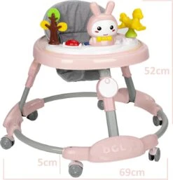 Housie Loopstoeltje Baby - Baby Walker - Speelblad Met Konijn & Muziekfunctie - Pastel Roze -Babyproducten Promotie Winkel 1152x1200 5