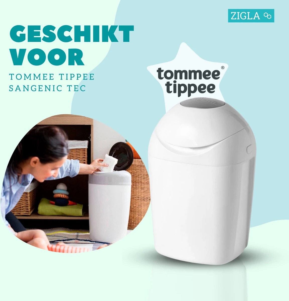 Zigla – 3x Luieremmer Navulling – Navulcassette - Geschikt voor Tommee Tippee Sangenic Tec Zigla – 3x Luieremmer Navulling – Navulcassette - Geschikt Voor Tommee Tippee Sangenic Tec -Babyproducten Promotie Winkel