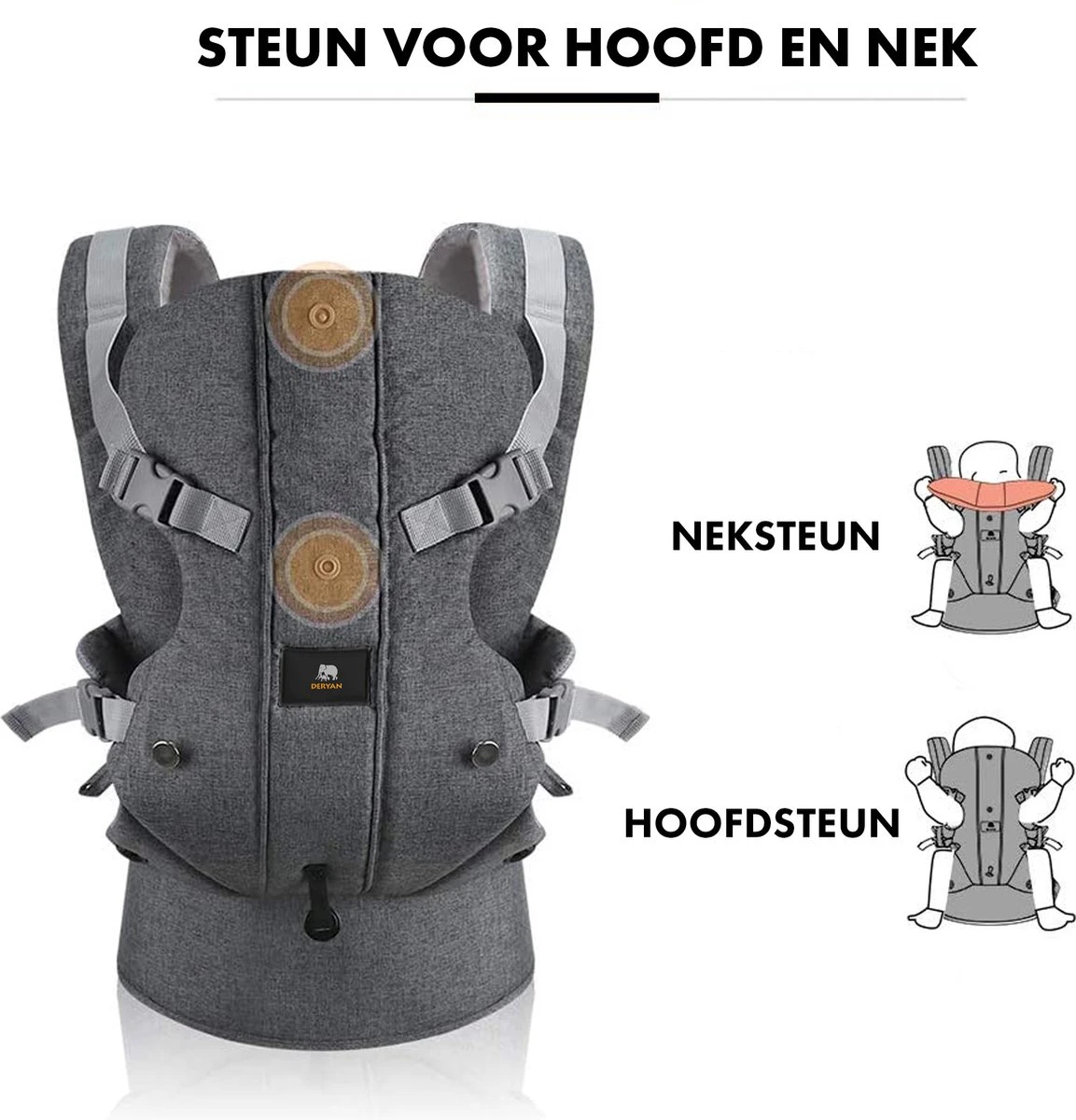 Deryan Ergonomische Draagzak - Buikdrager 2-in-1 Antraciet Deryan Ergonomische Draagzak - Buikdrager 2-in-1 Antraciet -Babyproducten Promotie Winkel 1153x1200 3