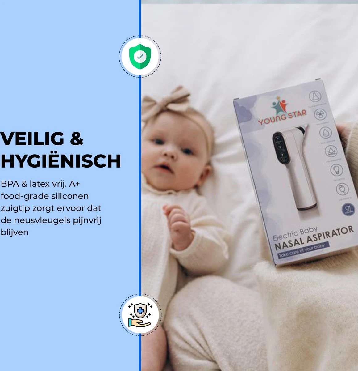 Young Star Baby - Elektrische Neusreiniger Baby - Neuszuiger met USB - Neuspeer - Neusdouche - Snotverwijderaar Young Star Baby - Elektrische Neusreiniger Baby - Neuszuiger Met USB - Neuspeer - Neusdouche - Snotverwijderaar -Babyproducten Promotie Winkel