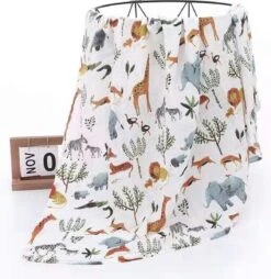 Hydrofiele Doek XL - Baby Inbakerdoek - 120x120 Cm - Safari Dieren -Babyproducten Promotie Winkel 1166x1200 3