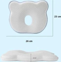 MINIIYOU® Orthopedisch Baby Hoofdkussen - Blauw - Plat Hoofd - Katoen - Traagschuim Vulling -Babyproducten Promotie Winkel 1178x1200 4