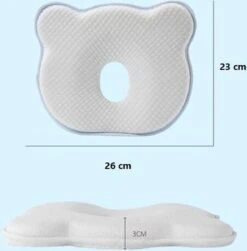 MINIIYOU® Orthopedisch Baby Hoofdkussen + Kussensloop - Blauw - Plat Hoofd - 100% KATOEN -Babyproducten Promotie Winkel 1179x1200 4