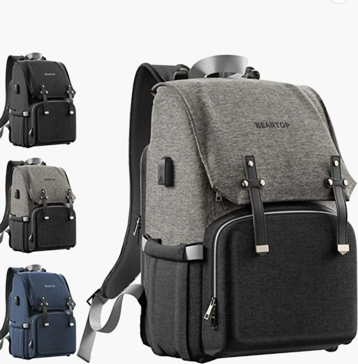 BEARTOP Grote luiertas elegant | inclusief verschoningsmatje | Grijs | Mama tas met veel opbergruimte & vakken | met nat & geïsoleerd compartiment BEARTOP Grote Luiertas Elegant | Inclusief Verschoningsmatje | Grijs | Mama Tas Met Veel Opbergruimte & Vakken | Met Nat & Geïsoleerd Compartiment -Babyproducten Promotie Winkel 1180x1200 7