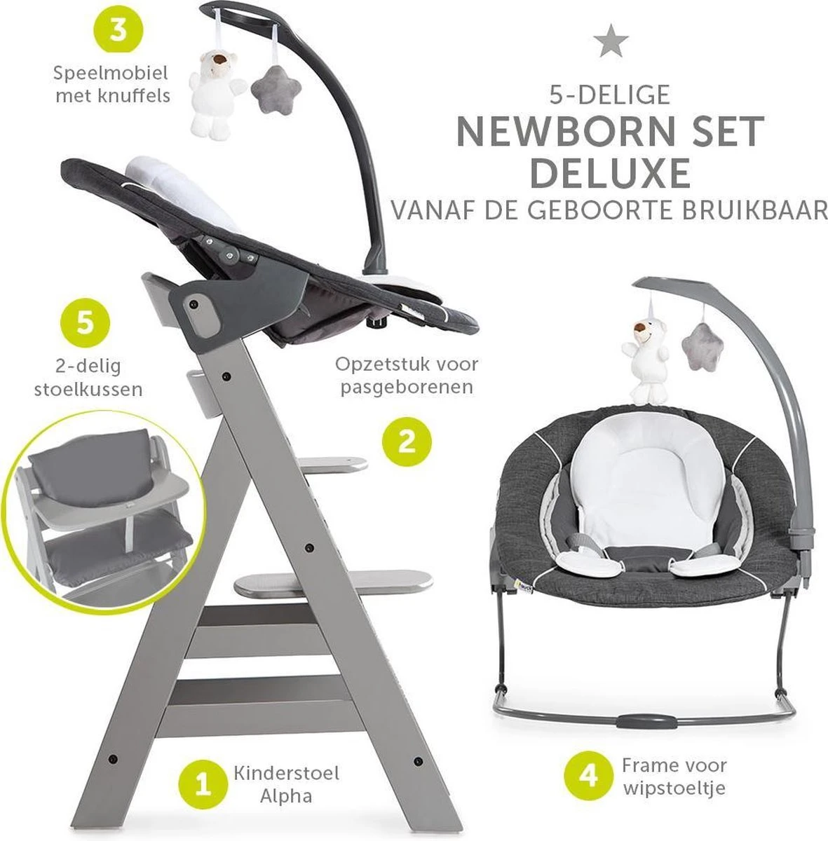 Hauck Alpha Plus Kinderstoel - Newborn Set Deluxe - Grijs Hauck Alpha Plus Kinderstoel - Newborn Set Deluxe - Grijs -Babyproducten Promotie Winkel 1181x1200 20