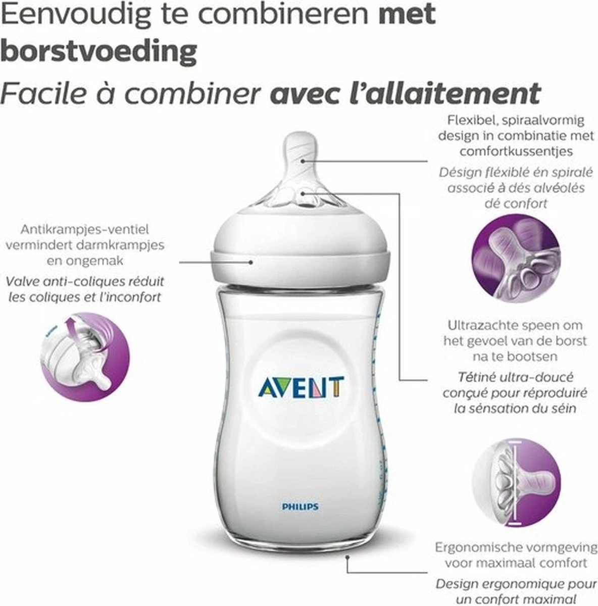 Philips Avent Natural babyfles - SCF033/14 babyfles (1m+) voor langzame toevoer - 1x Philips Avent Natural Babyfles - SCF033/14 Babyfles (1m+) Voor Langzame Toevoer - 1x -Babyproducten Promotie Winkel 1184x1200 14