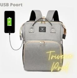 Luier- En Verzorgingstas - Luiertassen - Baby Rug Tas Met Isoleervak - Incl Flessen Verwarmer - Luiertas - Unisex/Jongens/Meisjes - Grijs - Luier Tas - Verzorgingstas Baby - Uitschuifbaar Verschoon/ Slaap Bedje - Incl Matrasje Baby - USB Poort -Babyproducten Promotie Winkel 1185x1200 13