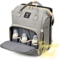 Luier- En Verzorgingstas - Luiertassen - Baby Rug Tas Met Isoleervak - Incl Flessen Verwarmer - Luiertas - Unisex/Jongens/Meisjes - Grijs - Luier Tas - Verzorgingstas Baby - Uitschuifbaar Verschoon/ Slaap Bedje - Incl Matrasje Baby - USB Poort -Babyproducten Promotie Winkel 1192x1200 13