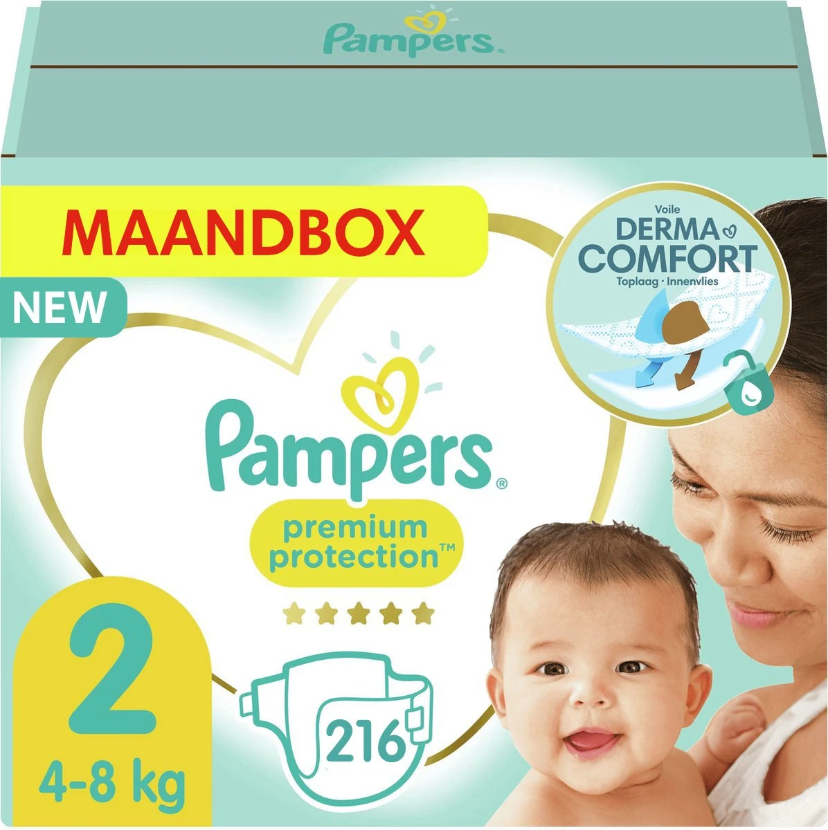 Pampers - Premium Protection - Maat 2 - Maandbox - 216 luiers Pampers® Pampers - Premium Protection - Maat 2 - Maandbox - 216 Luiers -Babyproducten Promotie Winkel 1196x1200 1