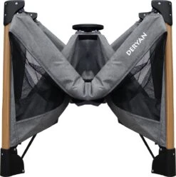 Deryan Luxe Campingbed Compleet - 120x60cm - Bodemverhoger - Verschoonblad - Opbergmand - Grijs -Babyproducten Promotie Winkel 1197x1200 30