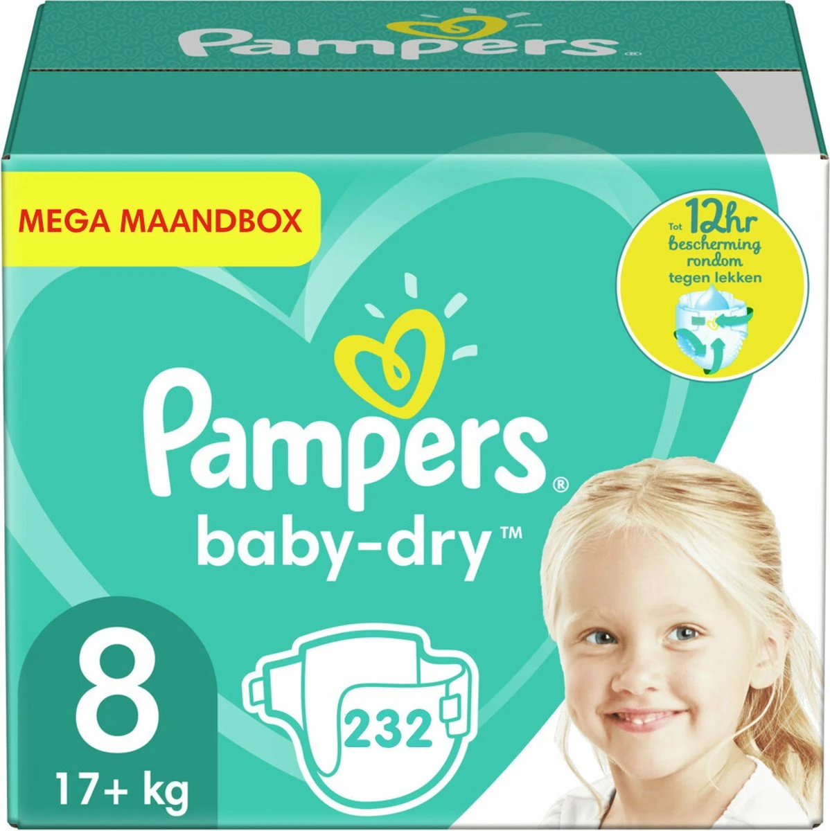 Pampers - Baby Dry - Maat 8 - Mega Maandbox - 232 luiers Pampers® Pampers - Baby Dry - Maat 8 - Mega Maandbox - 232 Luiers -Babyproducten Promotie Winkel 1198x1200 11
