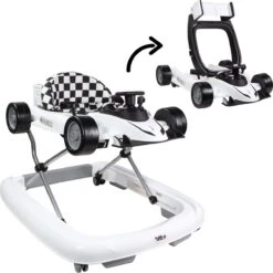 Tryco F1 Racer Loopstoel - 2-in-1 Loopstoel En Loopwagen - Wit - Met Geluid