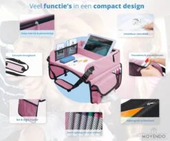‘’MOVENDO’’ Reistafel Voor Auto Kinderen – Autotafel – Speeltafel Auto – Travel Tray – Tekentafel – Opvouwbaar Met Tablethouder - Roze -Babyproducten Promotie Winkel 1200x1000 11