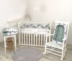 MamaLoes Amy Animal Forest Green Omkeerbaar Babynest 81899 -Babyproducten Promotie Winkel 1200x1014 3