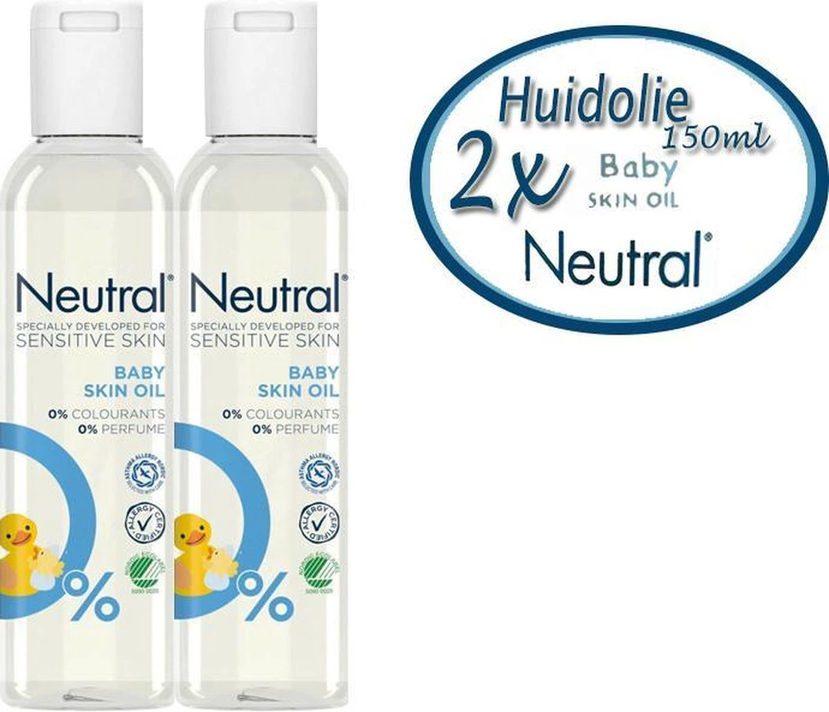 Neutral - Baby Parfumvrije Huidolie - voor de gevoelige babyhuid - 2x 150 ml Neutral - Baby Parfumvrije Huidolie - Voor De Gevoelige Babyhuid - 2x 150 Ml -Babyproducten Promotie Winkel 1200x1031 1