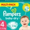 Pampers® Pampers Baby-Dry Luiers - Maat 4 (9-14 Kg) - 174 Stuks - Multi-Pack