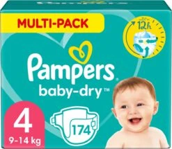 Pampers® Pampers Baby-Dry Luiers - Maat 4 (9-14 Kg) - 174 Stuks - Multi-Pack -Babyproducten Promotie Winkel 1200x1045 1