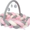 Sevibaby Roze 3-in-1 Braided Bedbumper En Babynest 521-2