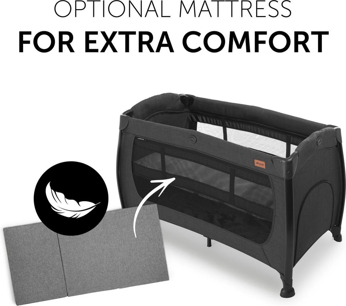 Hauck Play N Relax Center Campingbedje - Zwart Hauck Play N Relax Center Campingbedje - Zwart -Babyproducten Promotie Winkel 1200x1064 5