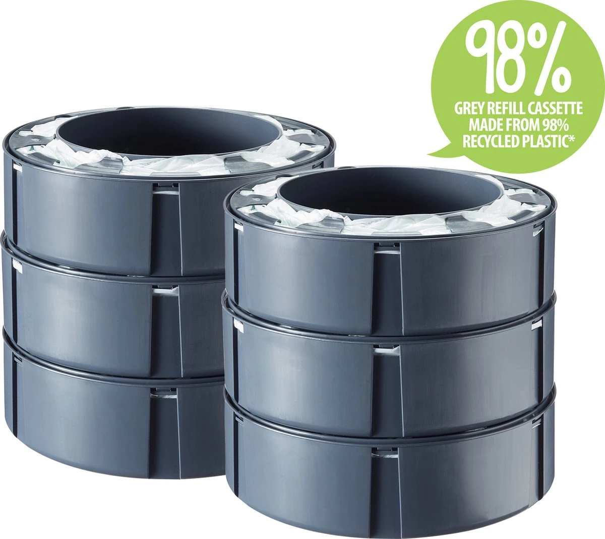 Tommee Tippee Simplee Sangenic luieremmer, milieuvriendelijker systeem, inclusief 6 navulcassettes met duurzaam geproduceerde antibacteriële GREENFILM, grijs Tommee Tippee Simplee Sangenic Luieremmer, Milieuvriendelijker Systeem, Inclusief 6 Navulcassettes Met Duurzaam Geproduceerde Antibacteriële GREENFILM, Grijs -Babyproducten Promotie Winkel