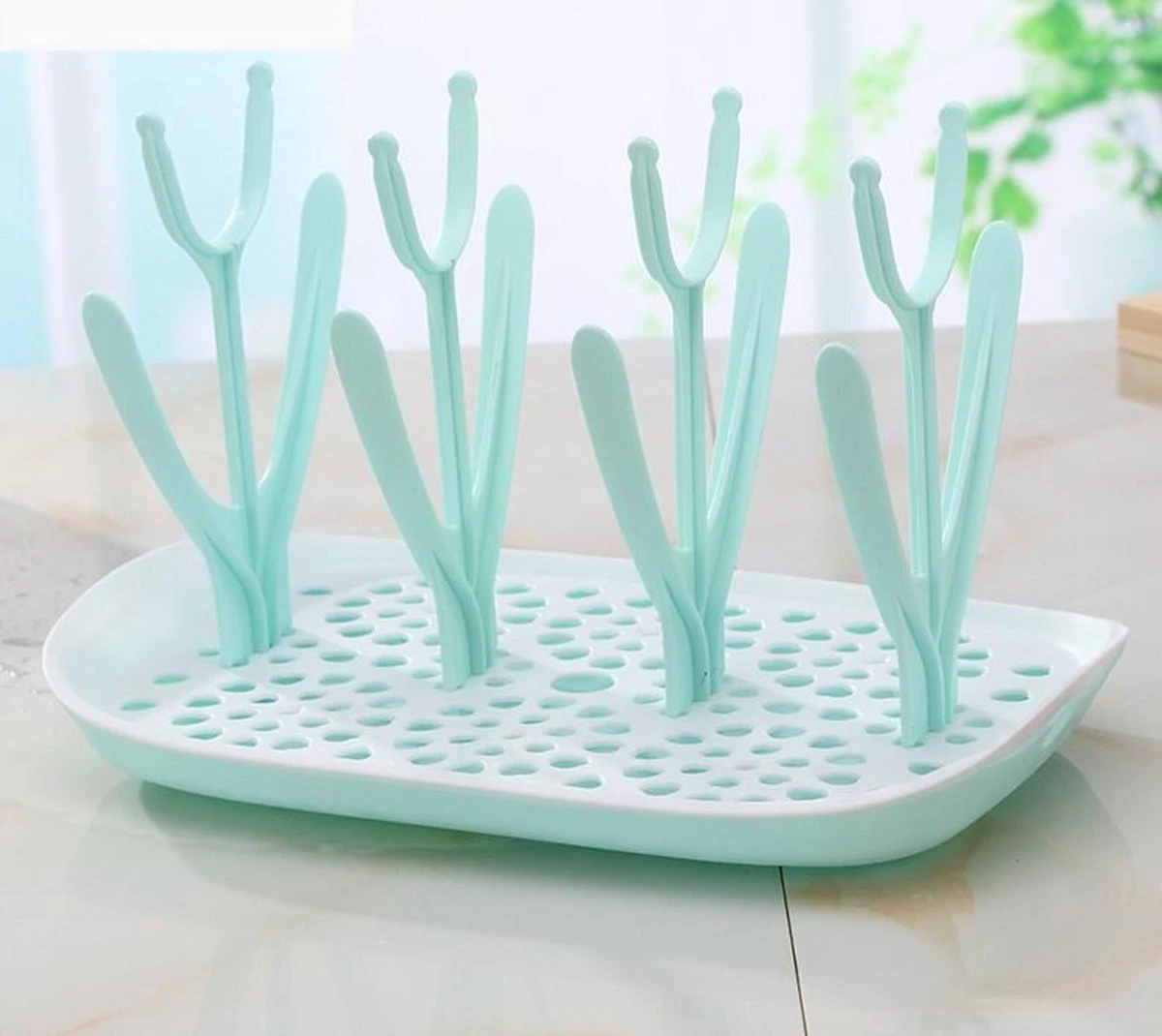 Flessen droogrek inclusief borstelset - Afdruiprek babyflessen met flessenborstels - Flessendroogrek met lekbak - Mint Flessen Droogrek Inclusief Borstelset - Afdruiprek Babyflessen Met Flessenborstels - Flessendroogrek Met Lekbak - Mint -Babyproducten Promotie Winkel