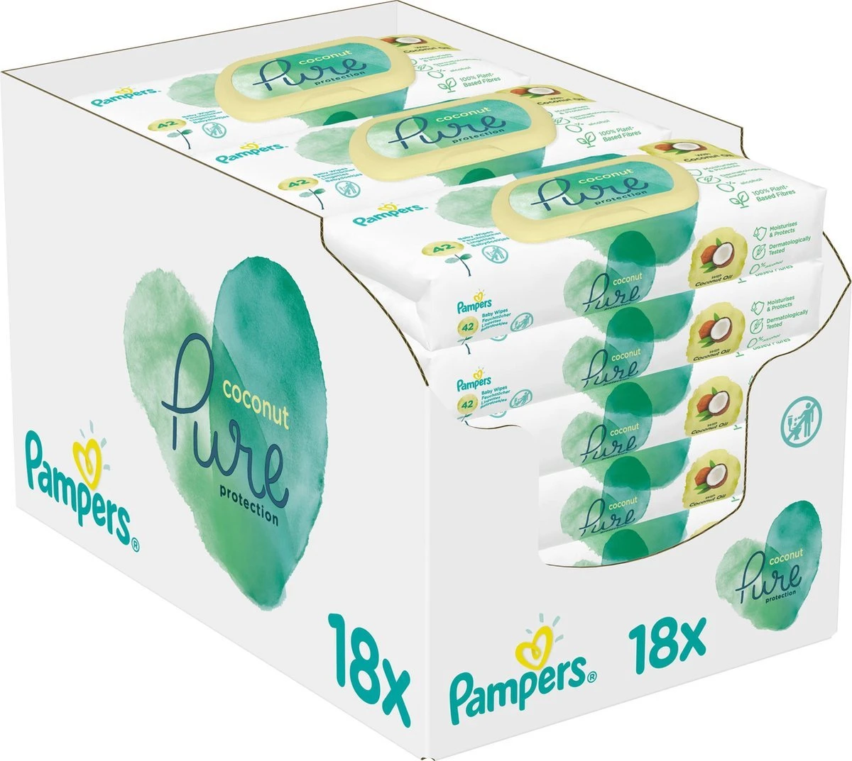 Pampers Pure Coconut Babydoekjes - 18pakjes van 42 doekjes =756 Babydoekjes Pampers® Pampers Pure Coconut Babydoekjes - 18pakjes Van 42 Doekjes =756 Babydoekjes -Babyproducten Promotie Winkel 1200x1073 3
