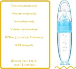 Biberoia® Knijpfles Met Lepel – Drinkfles - Baby / Kinderbestek - Kraamcadeau – Babyshower – Blauw -Babyproducten Promotie Winkel 1200x1091 2