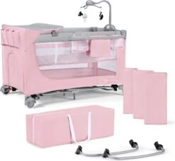 Kinderkraft Campingbed - Leody Met Accessoires - Roze -Babyproducten Promotie Winkel 1200x1110 7