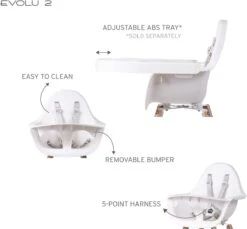 Childhome Childwood Evolu 2 - Kinderstoel 2 In 1 Met Beugel - Naturel/Wit -Babyproducten Promotie Winkel 1200x1112 9