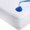 Waterdicht Matrasbeschermer-Hoeslakenbadstof-Antibacteriëel-Rondom Elastiek -Wit - Baby-Ledikant-60x120-cm