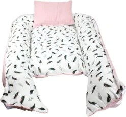 Hibaby Babynest - 90x57cm - Roze Met Printje - Inclusief Kussen 2 Hibaby Babynest - 90x57cm - Roze Met Printje - Inclusief Kussen -Babyproducten Promotie Winkel 1200x1116 3